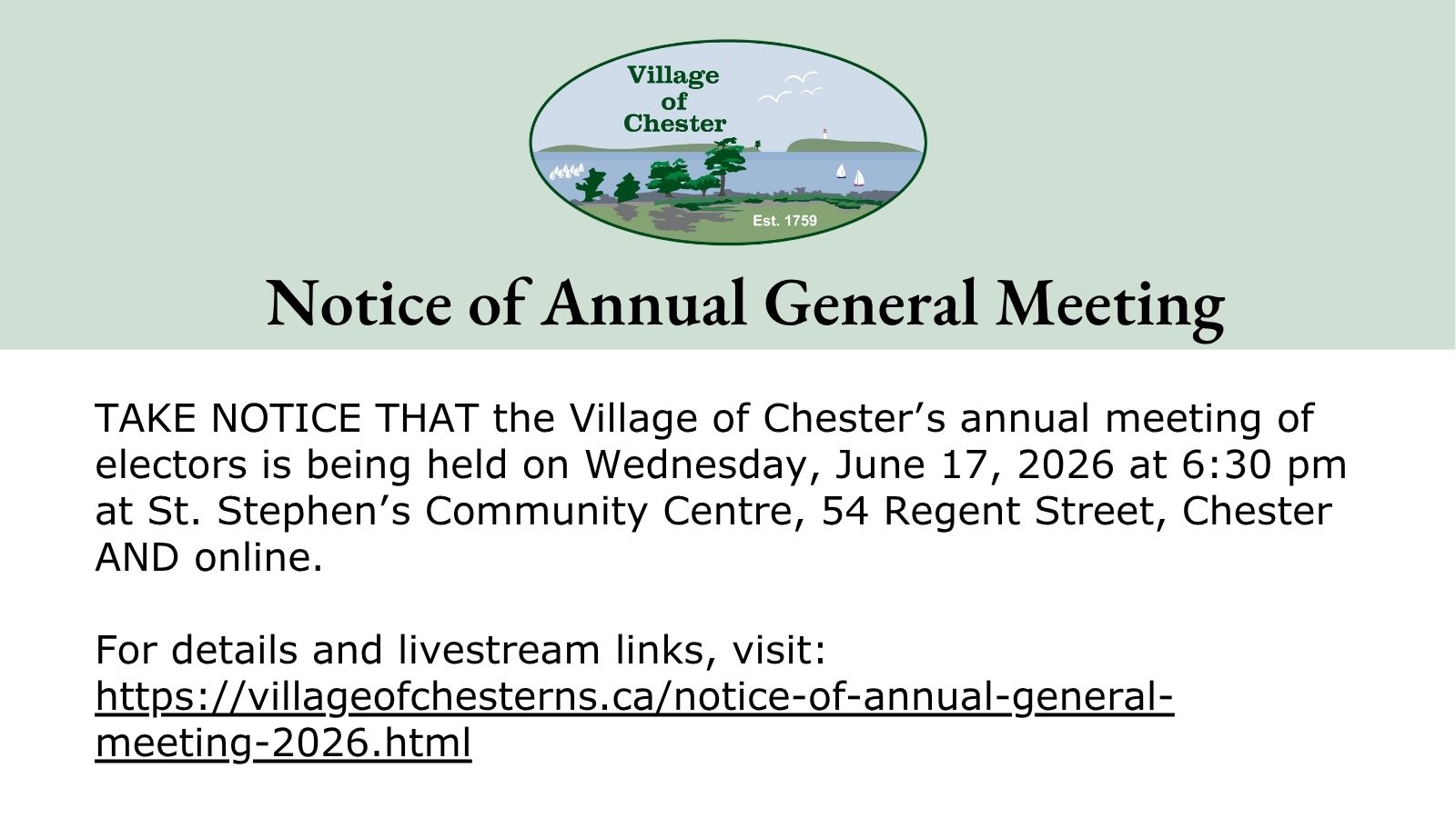Notice of AGM 2026
